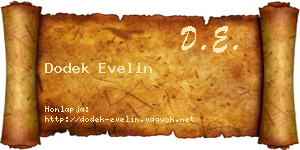 Dodek Evelin névjegykártya